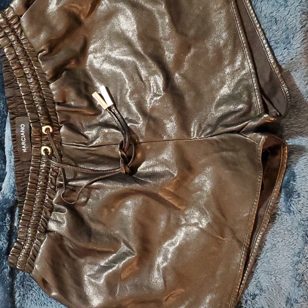 Black Pleather shorts by MARCIANO Beautiful!